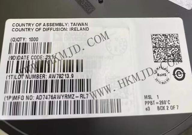 12位ADC AD7476AWYRMZ 1 MSPS、低功耗A/D轉(zhuǎn)換器，采用MSOP封裝