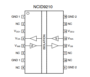 出售（onsemi）NCID9210R2高速、雙通道、雙向陶瓷數(shù)字隔離器 16-SOIC
