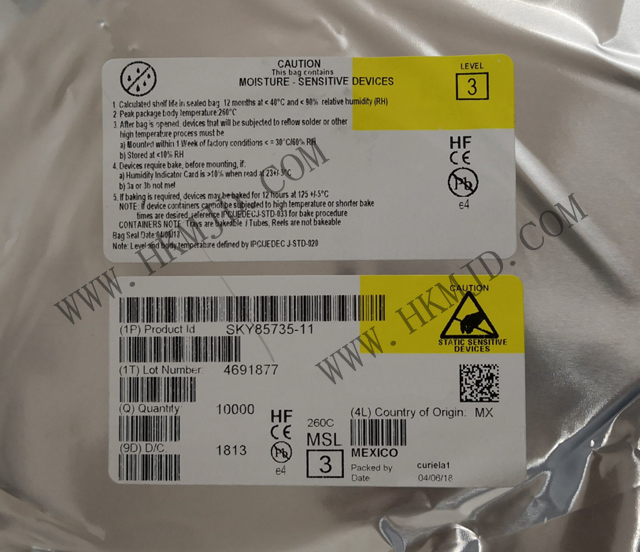 （分銷Skyworks）射頻前端《SKY85735-11》5 GHz、802.11ac 前端模塊