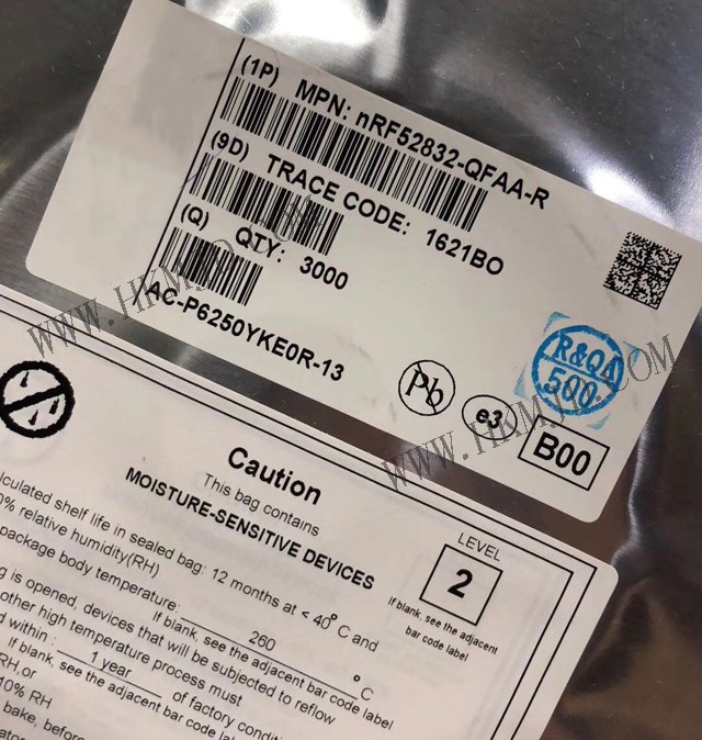 供應(yīng)低功耗藍(lán)牙 NRF52832-QFAA-R 多協(xié)議藍(lán)牙5，2.4GHz專有片上系統(tǒng)