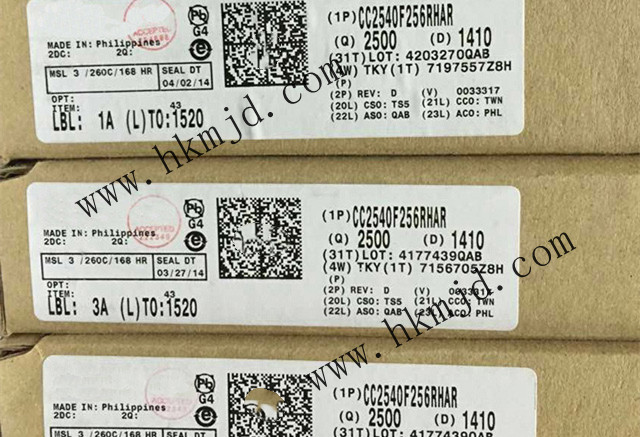 配備256kB 閃存，8kB SRAM【CC2540F256RHAR】——帶 USB 的低功耗 Bluetooth?無線MCU
