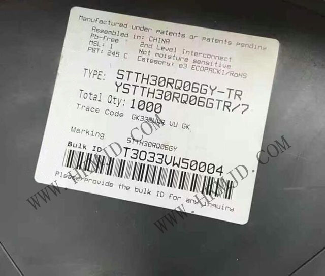 供應(yīng) STTH30RQ06GY 一款汽車級 600V、30A 超快軟恢復二極管