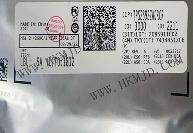 供應原裝 TI eFuse IC，供應 TI TPS2592ZADRCR 電子保險絲 IC
