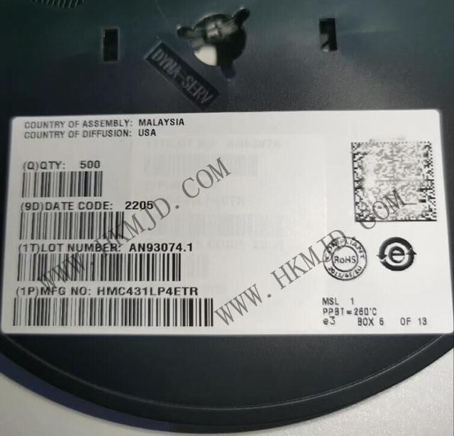 ADI HMC431LP4ETR GaAs InGaP HPT MMIC電壓控制振蕩器，帶緩沖放大器