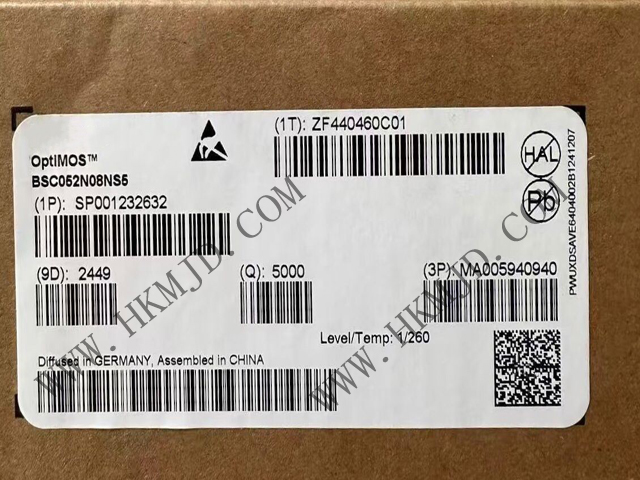 N溝道功率MOSFET BSC052N08NS5 OptiMOS? 5 80V 功率MOSFET，適用于電信應用